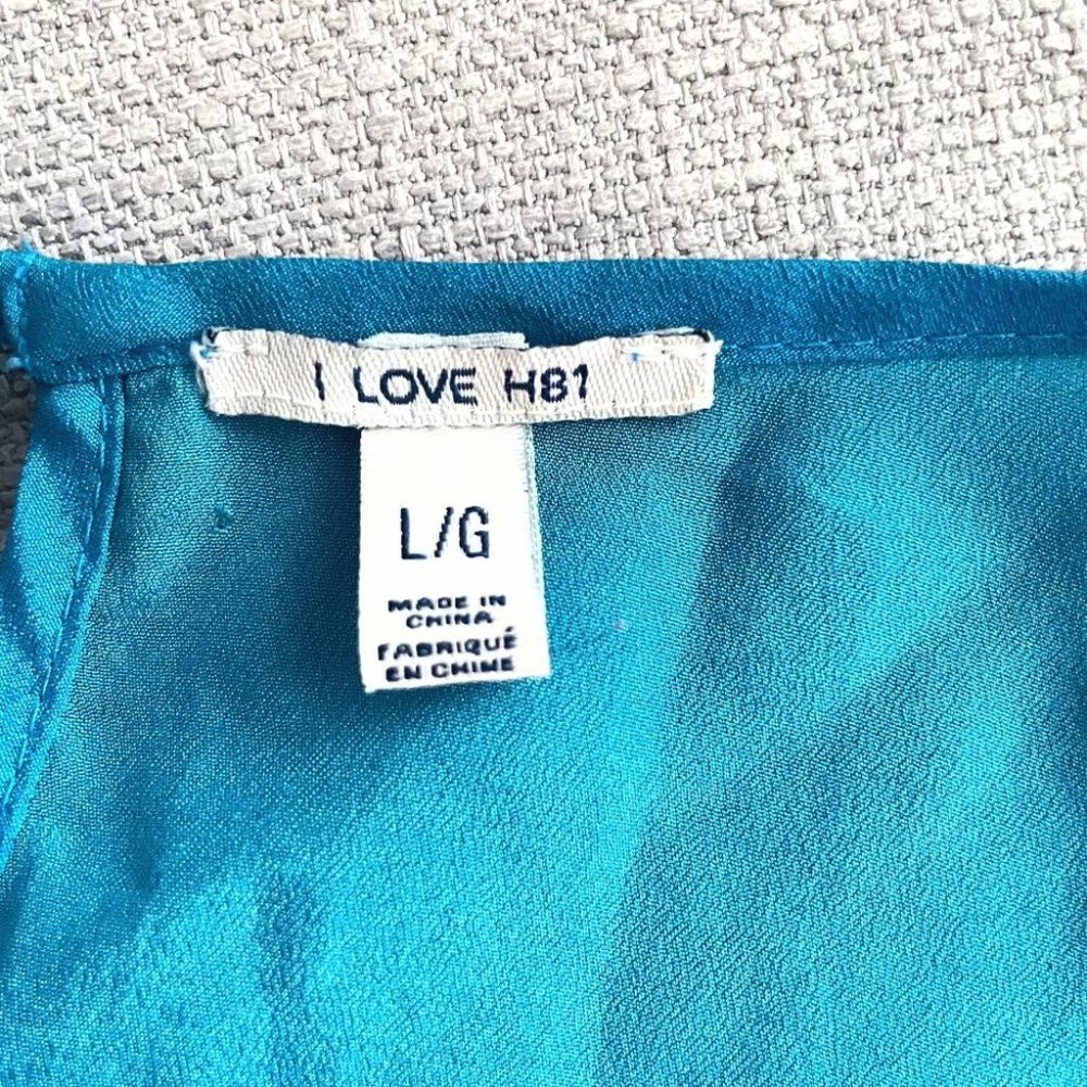 20 Bright blue sleeveless shirt dress  Sz L - Picture 8 of 8